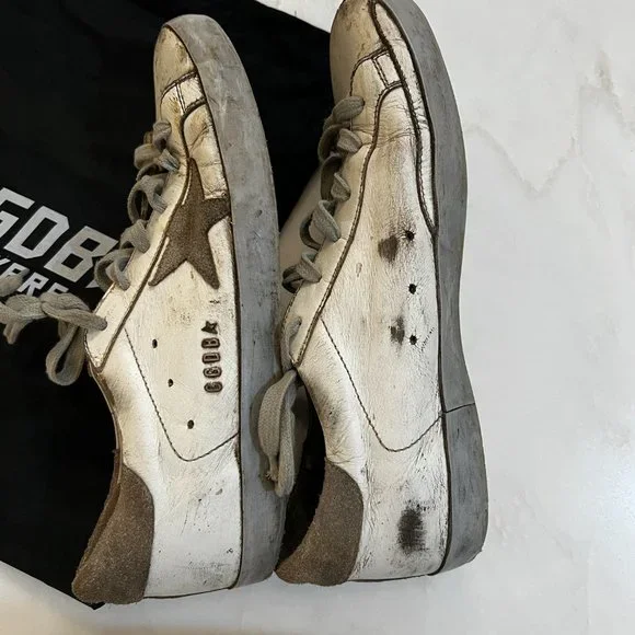 Golden Goose Superstar Leather Sneakers in Silver/White - Picture 8 of 12